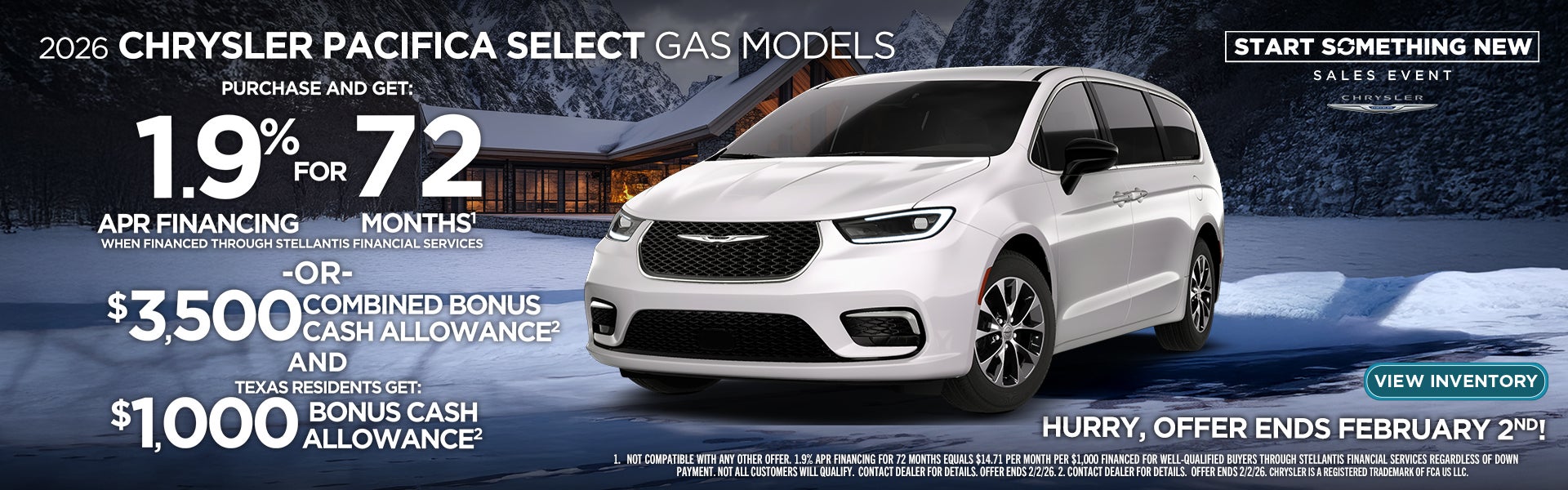 2026 Chrysler Pacifica Select Gas Models