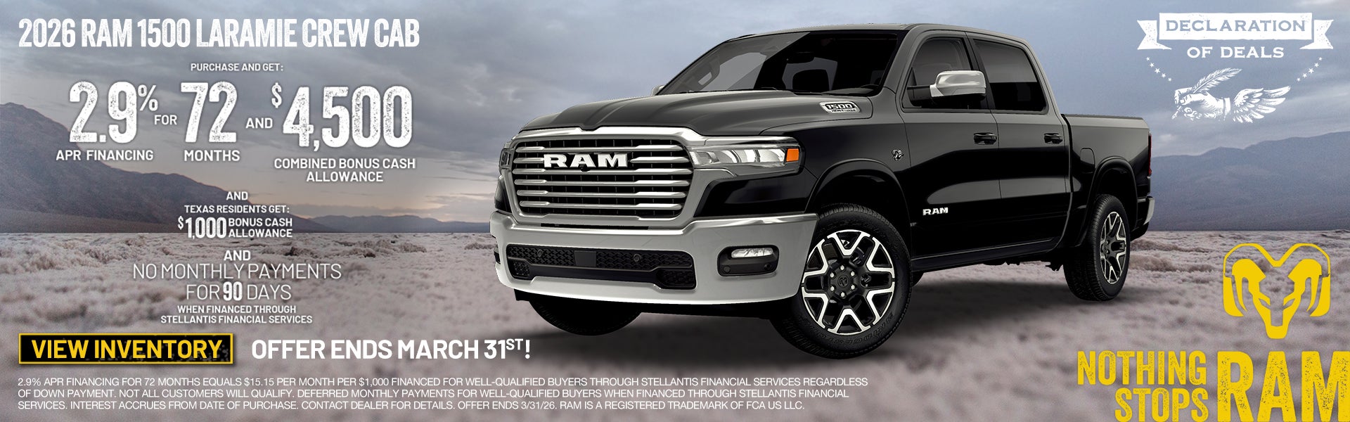 2026 RAM 1500 LARAMIE CREW CAB